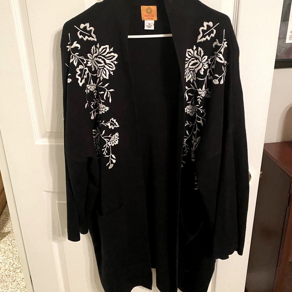 Black cardigan sweater